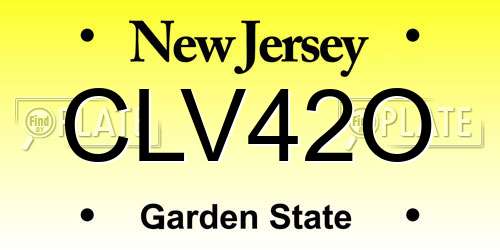 CLV42O New Jersey License Plate