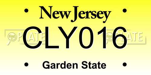 CLY016 New Jersey License Plate