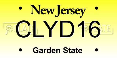 CLYD16 New Jersey License Plate