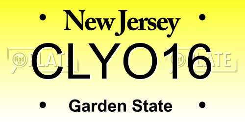 CLYO16 New Jersey License Plate