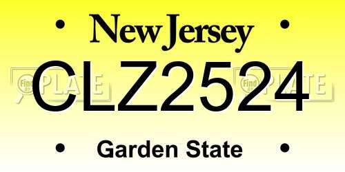CLZ2524 New Jersey License Plate