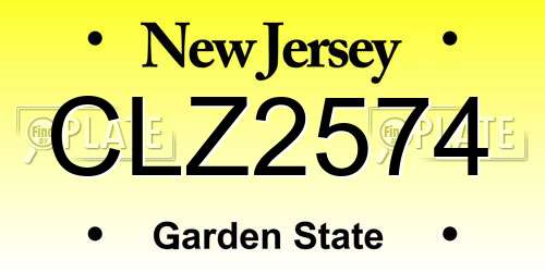 CLZ2574 New Jersey License Plate