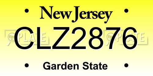 CLZ2876 New Jersey License Plate