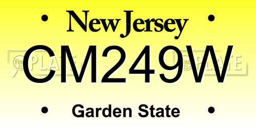 CM249W New Jersey License Plate