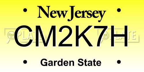 CM2K7H New Jersey License Plate