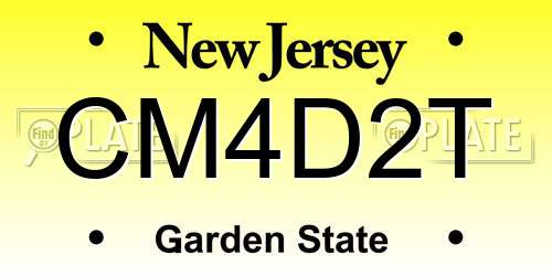 CM4D2T New Jersey License Plate