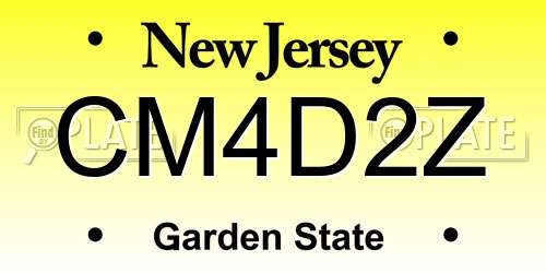 CM4D2Z New Jersey License Plate