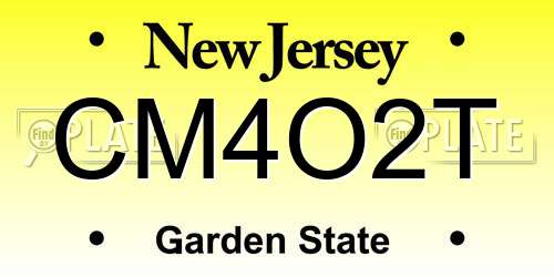 CM4O2T New Jersey License Plate