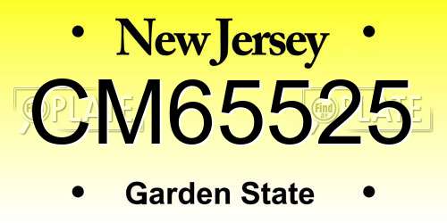 CM65525 New Jersey License Plate