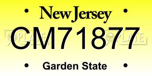 CM71877 New Jersey License Plate