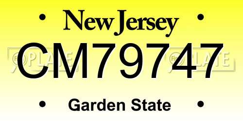 CM79747 New Jersey License Plate