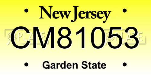 CM81053 New Jersey License Plate