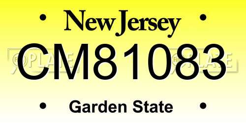 CM81083 New Jersey License Plate