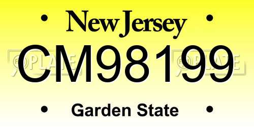 CM98199 New Jersey License Plate