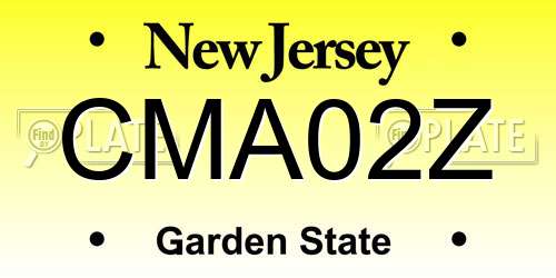 CMA02Z New Jersey License Plate