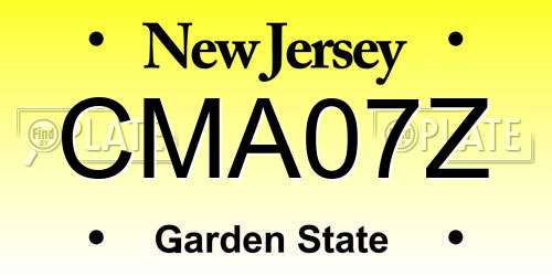 CMA07Z New Jersey License Plate