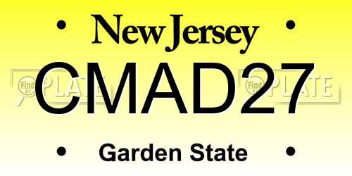CMAD27 New Jersey License Plate