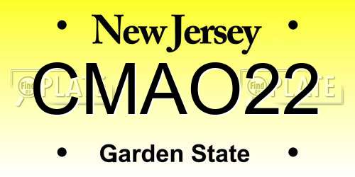CMAO22 New Jersey License Plate