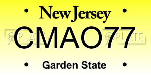 CMAO77 New Jersey License Plate