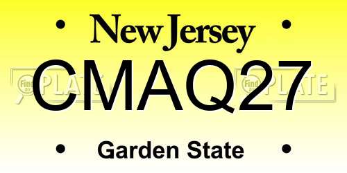 CMAQ27 New Jersey License Plate