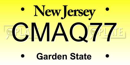 CMAQ77 New Jersey License Plate