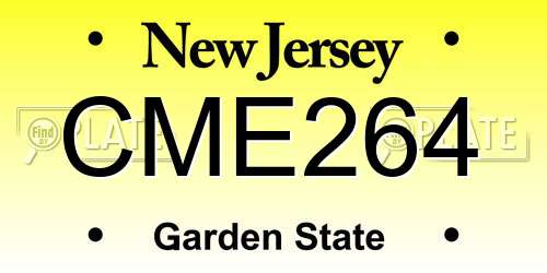 CME264 New Jersey License Plate