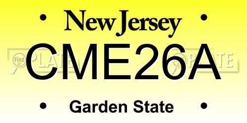 CME26A New Jersey License Plate