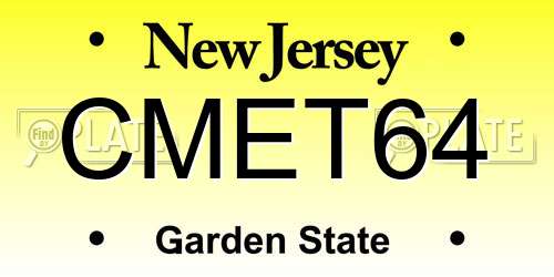 CMET64 New Jersey License Plate
