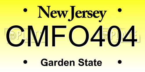 CMFO404 New Jersey License Plate