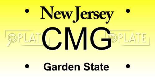 CMG New Jersey License Plate