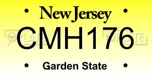 CMH176 New Jersey License Plate