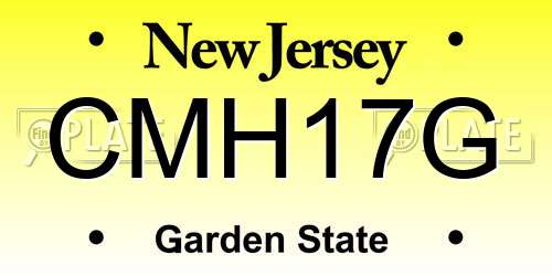 CMH17G New Jersey License Plate