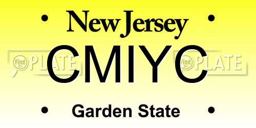 CMIYC New Jersey License Plate
