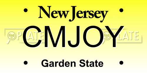 CMJOY New Jersey License Plate