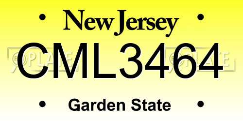CML3464 New Jersey License Plate
