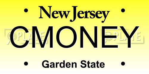 CMONEY New Jersey License Plate