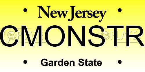 CMONSTR New Jersey License Plate