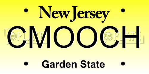 CMOOCH New Jersey License Plate