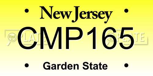 CMP165 New Jersey License Plate