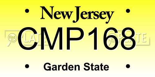 CMP168 New Jersey License Plate