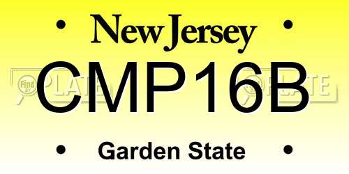 CMP16B New Jersey License Plate