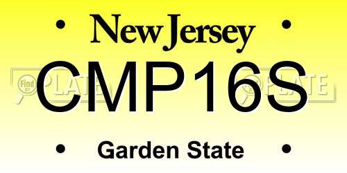 CMP16S New Jersey License Plate