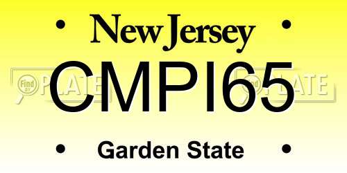 CMPI65 New Jersey License Plate