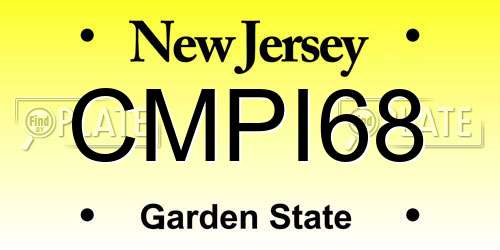 CMPI68 New Jersey License Plate