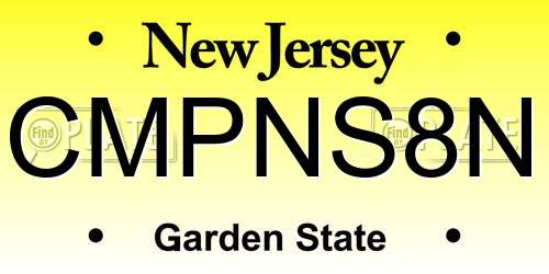 CMPNS8N New Jersey License Plate