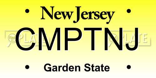 CMPTNJ New Jersey License Plate