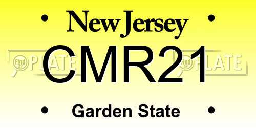 CMR21 New Jersey License Plate