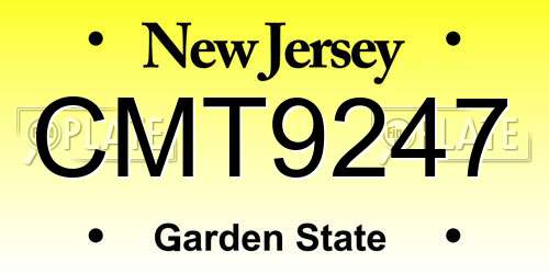 CMT9247 New Jersey License Plate