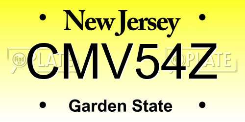 CMV54Z New Jersey License Plate
