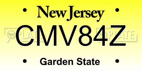CMV84Z New Jersey License Plate